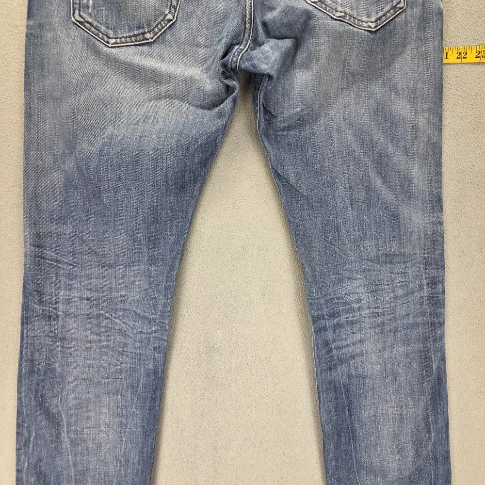 Diesel Jeans Mens 33x34 Blue Iakop Regular Slim Tapered Button Fly 0805Q